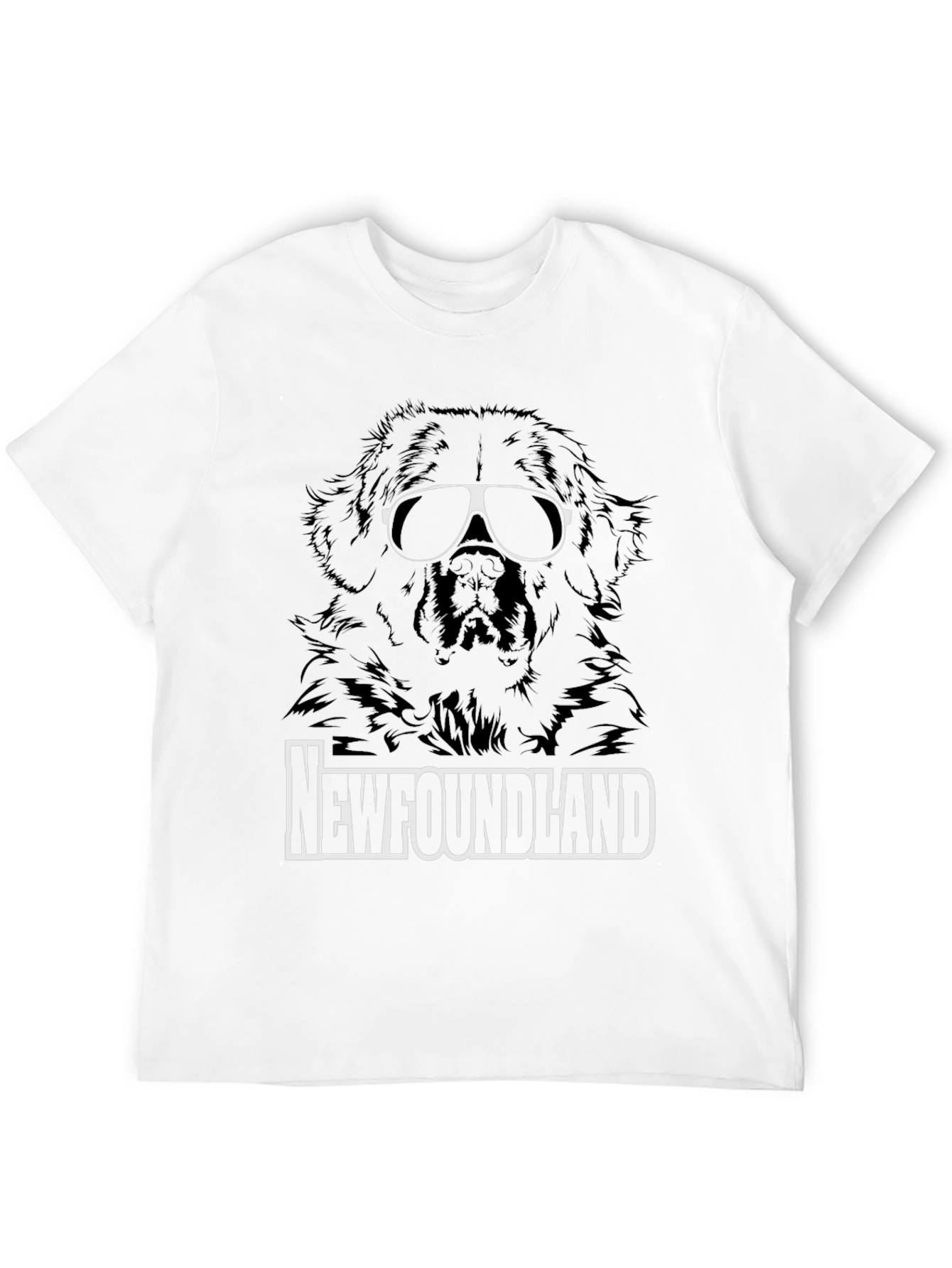 Newfoundland Dog Sunglasses Graphic T-Shirt