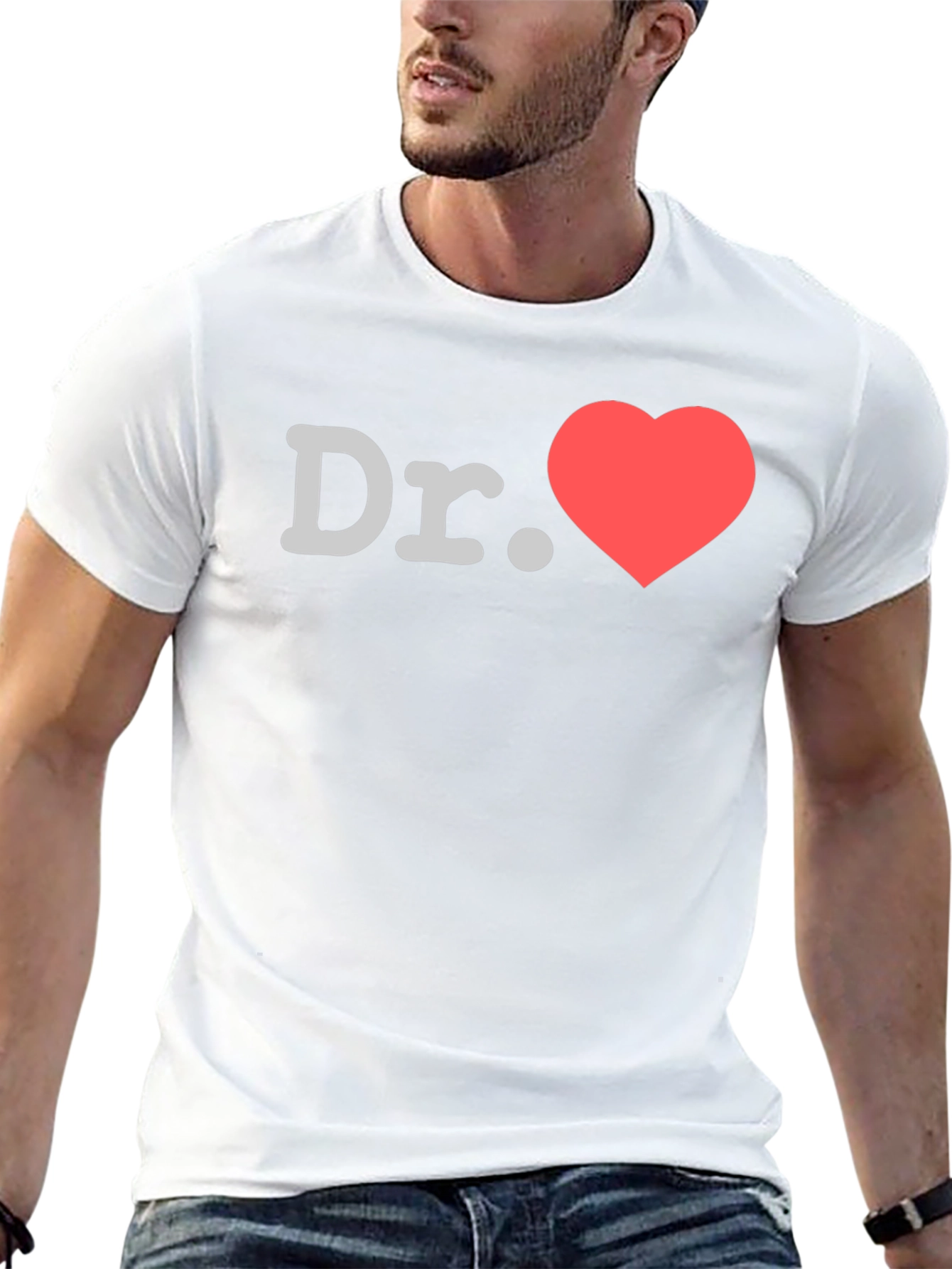 Dr. Heart Graphic T-Shirt - Black Crew Neck Tee