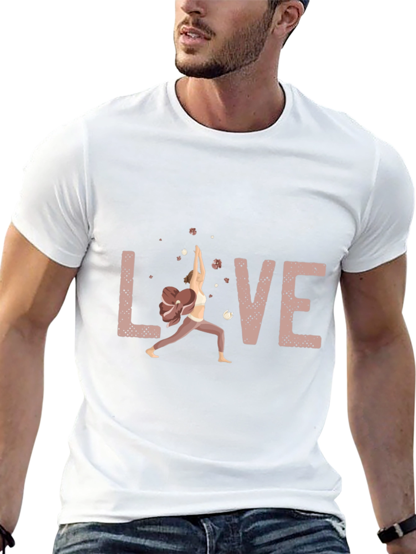 Love Yoga Pose Graphic T-Shirt - Soft Cotton Blend