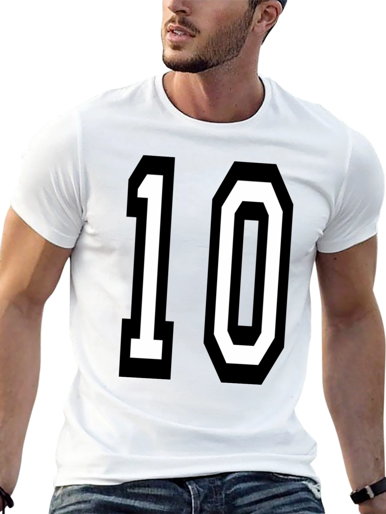 Classic Number 10 Graphic Tee - Black