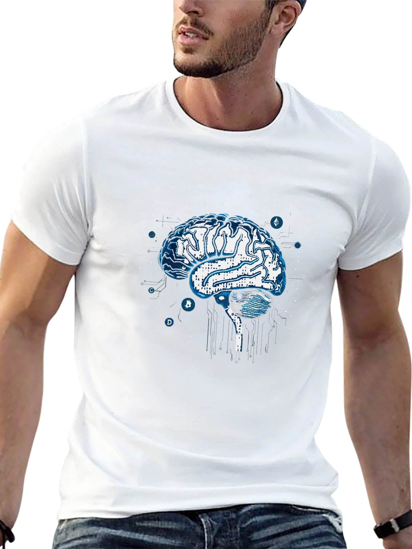 Brain Circuit T-Shirt - Modern Tech Design