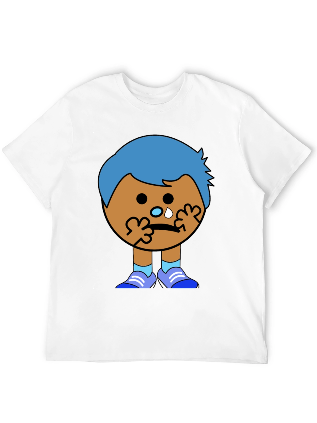 Crying Cartoon Character Graphic T-Shirt