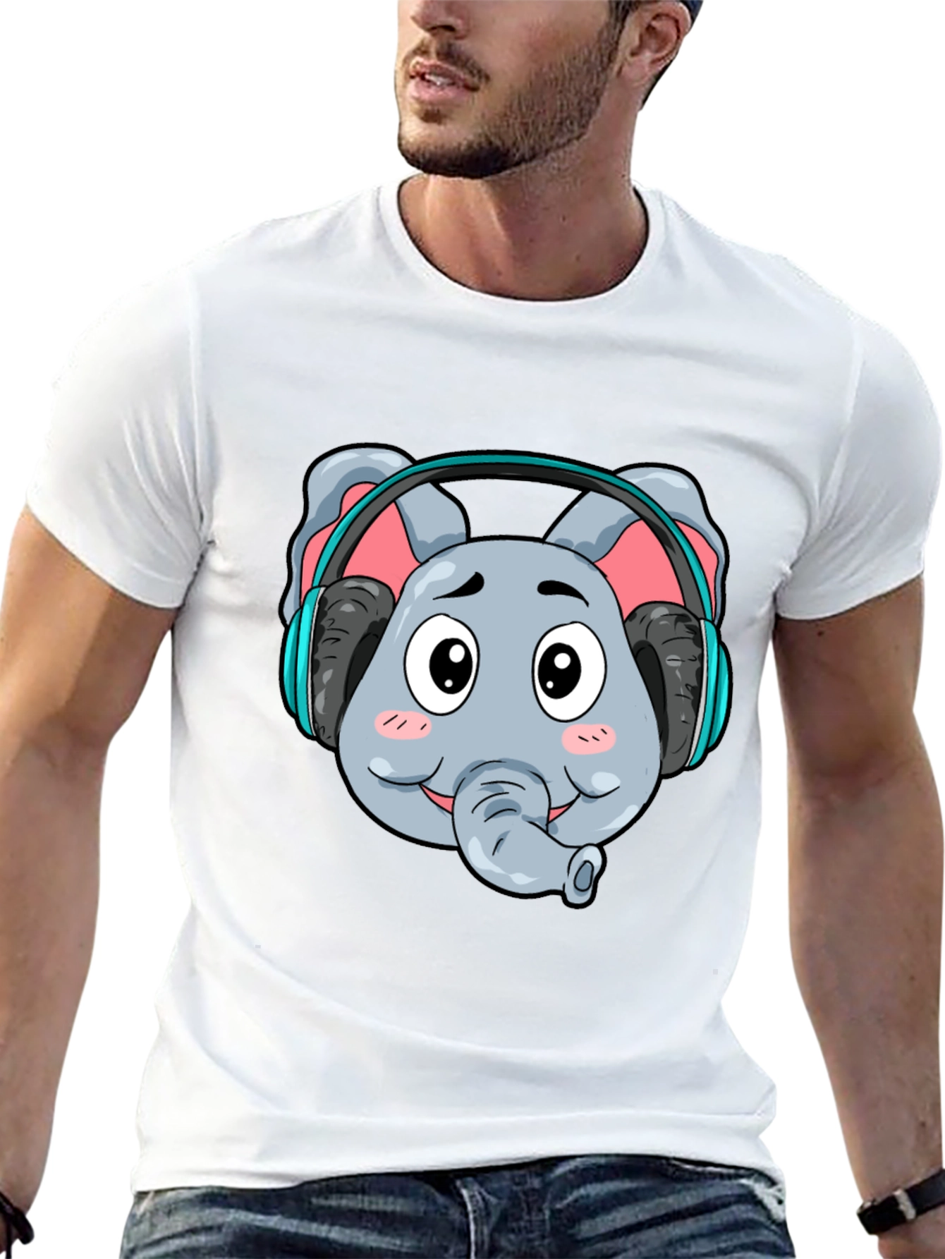 Elephant DJ Graphic Tee - Cool Cartoon T-Shirt