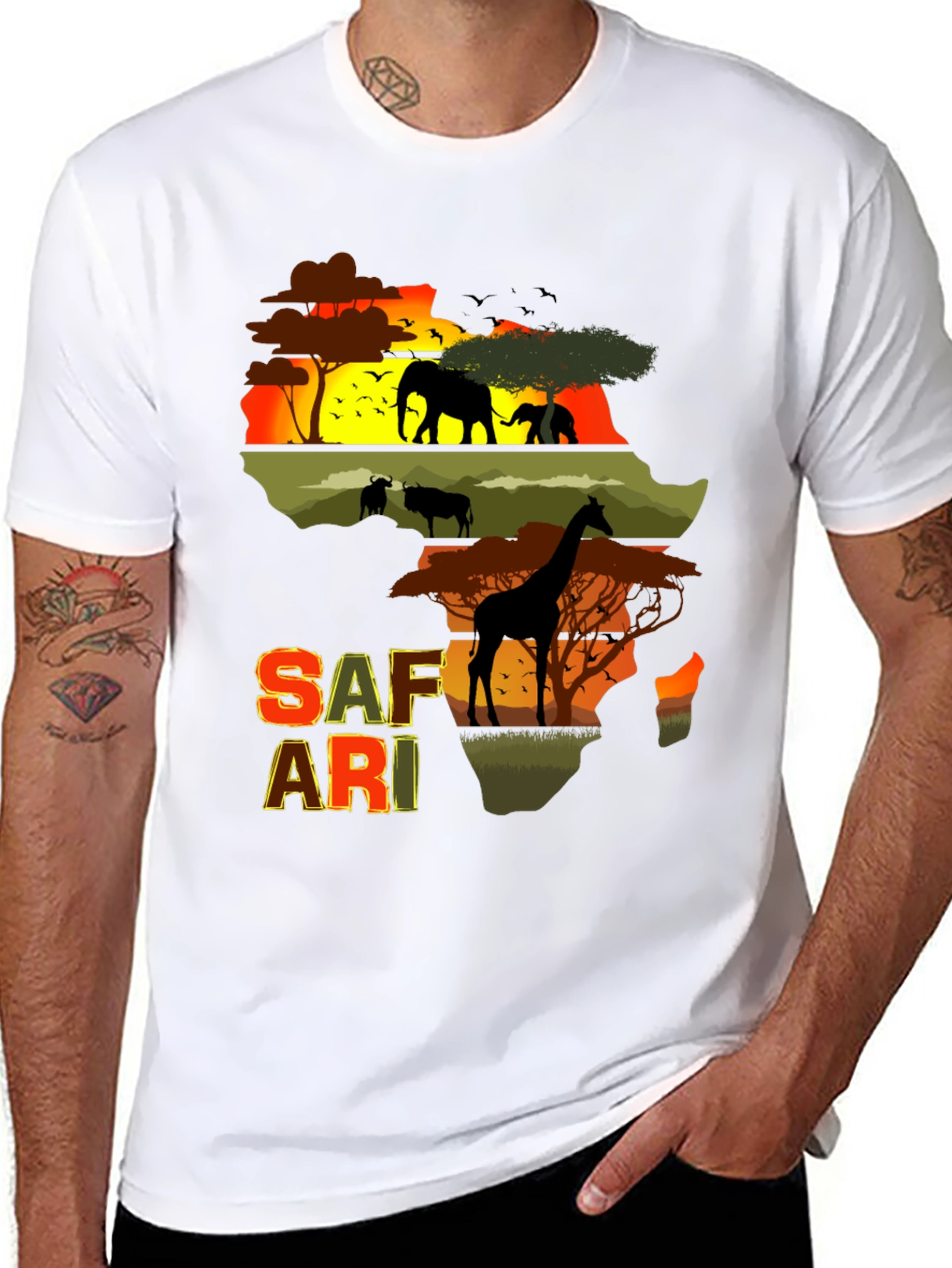Safari Adventure T-Shirt - Africa Wildlife Graphic Tee