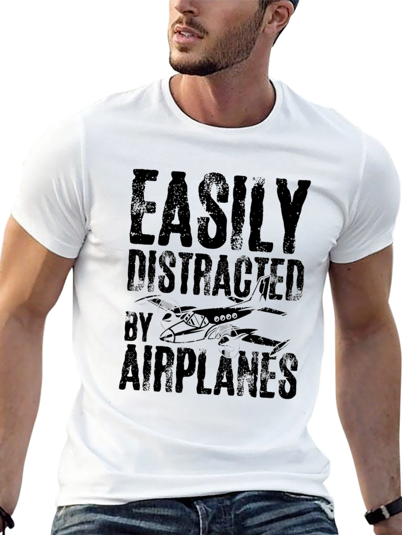 Easily Distracted By Airplanes Graphic Tee