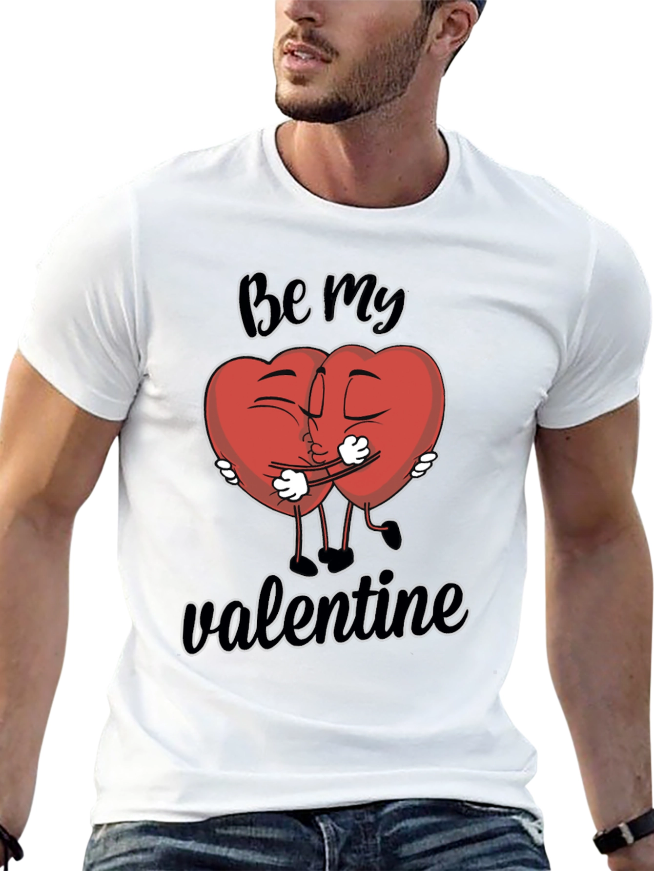 Be My Valentine T-Shirt - Heart Cartoon Design