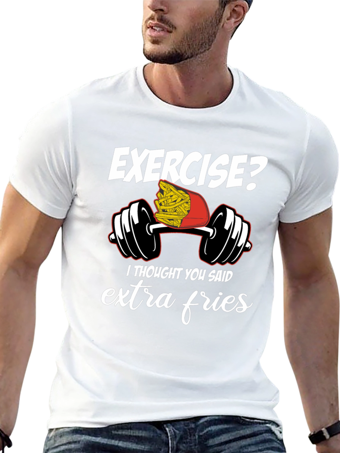 Exercise Extra Fries Graphic T-Shirt