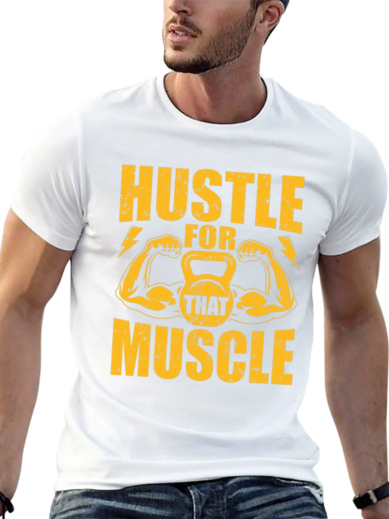 Hustle For That Muscle Black Graphic Tee