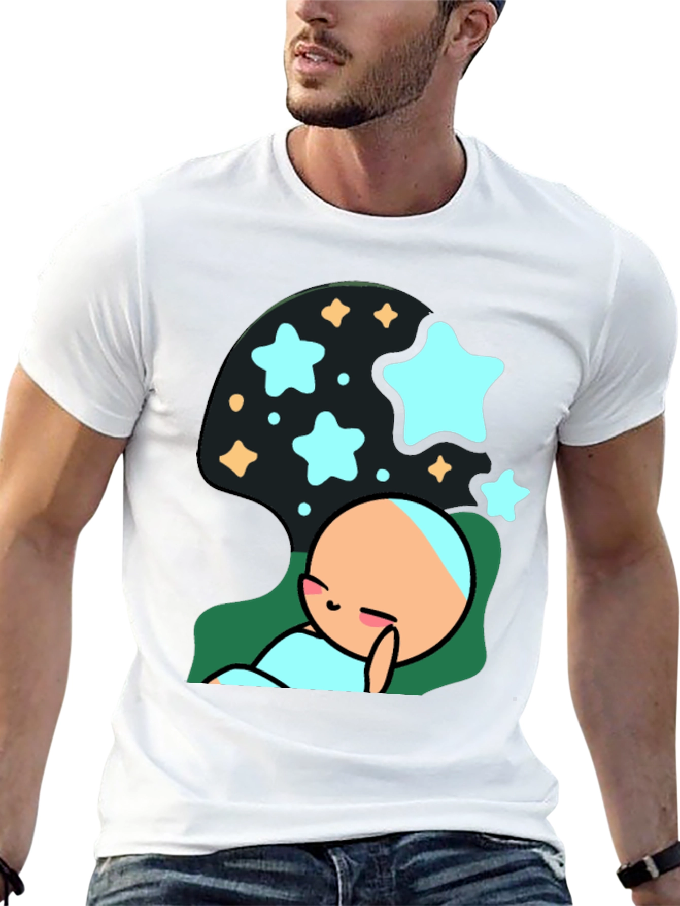 Dreaming Star Graphic T-Shirt - Relaxed Fit Cotton Tee