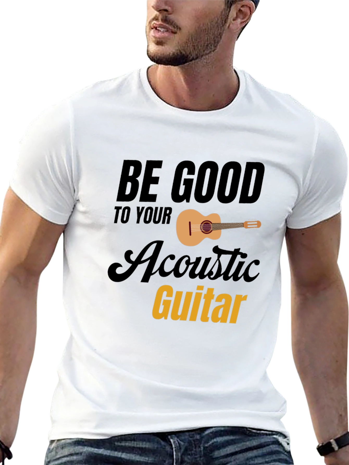 Be Good To Your Acoustic Guitar Black Graphic Tee