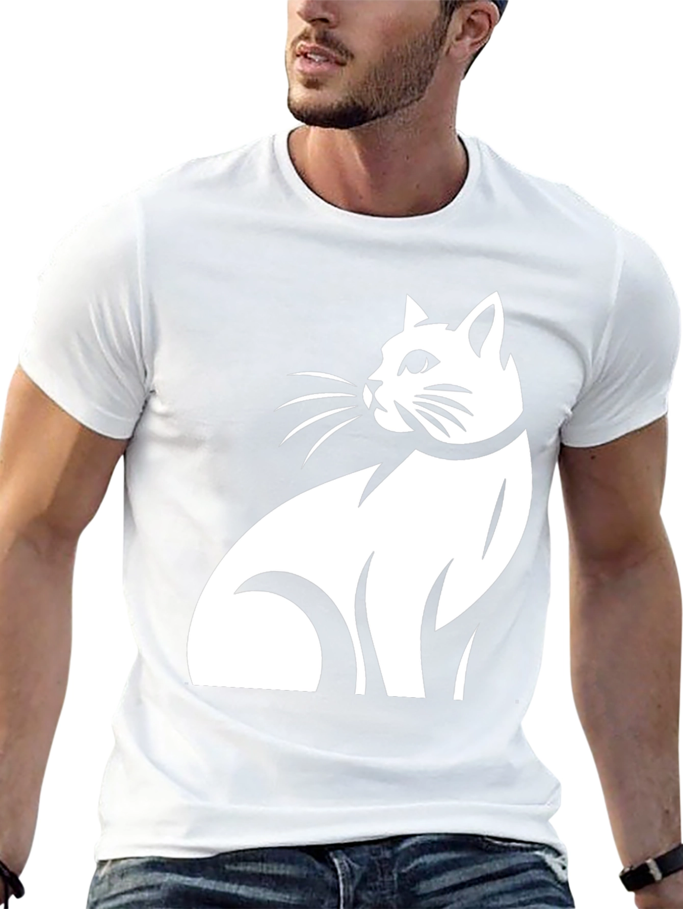 Cat Graphic Tee - Black T-Shirt