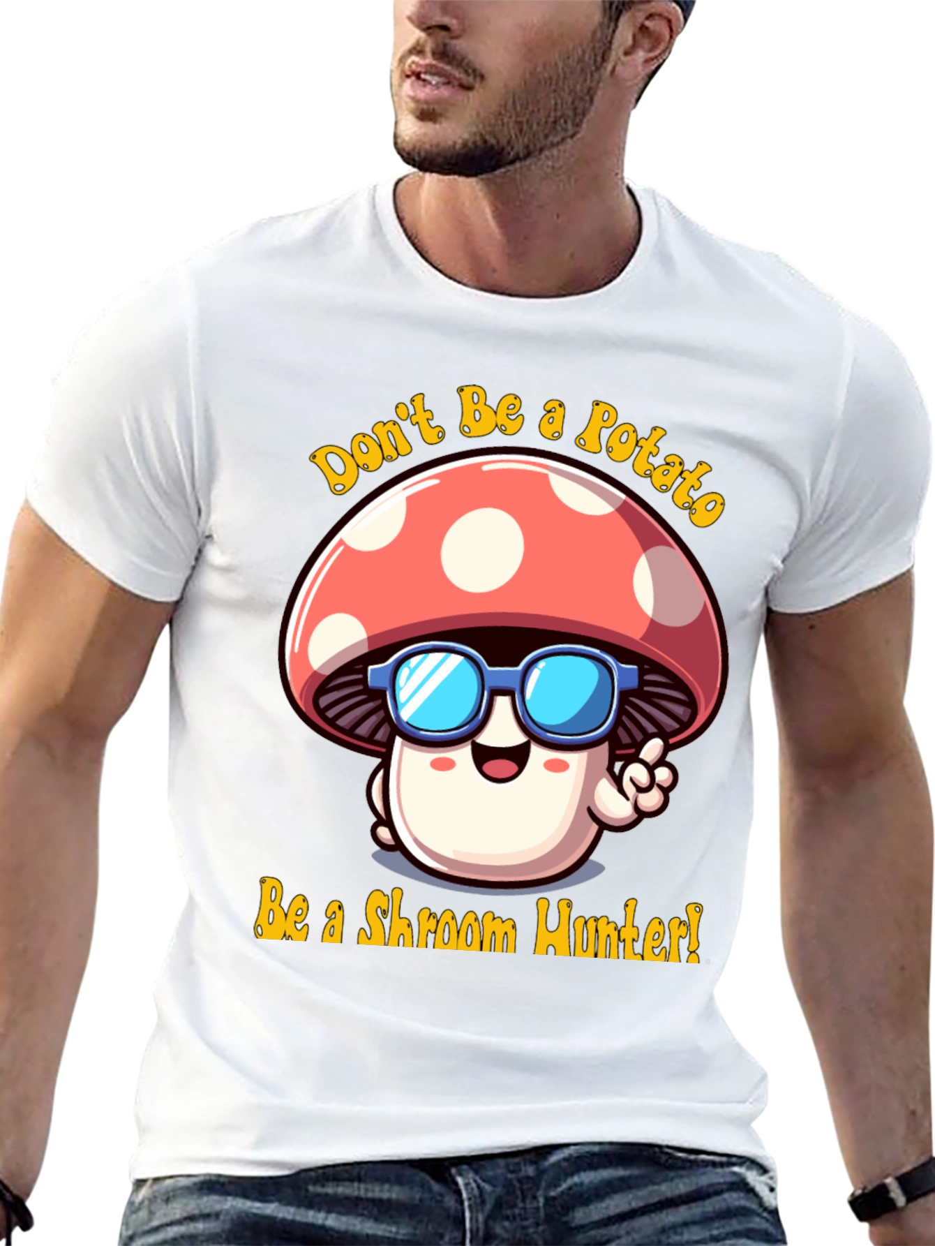 Funny Mushroom Hunter Graphic Tee
