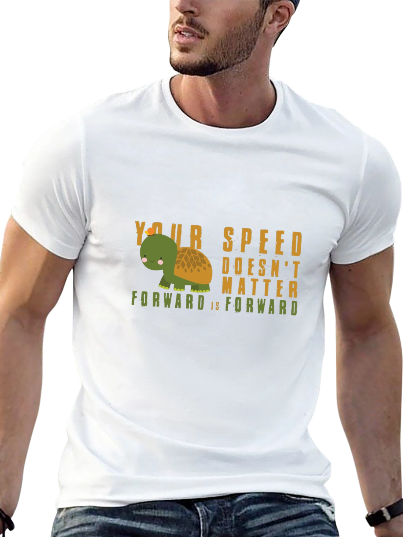 Turtle Your Speed Doesnt Matter Black T-Shirt