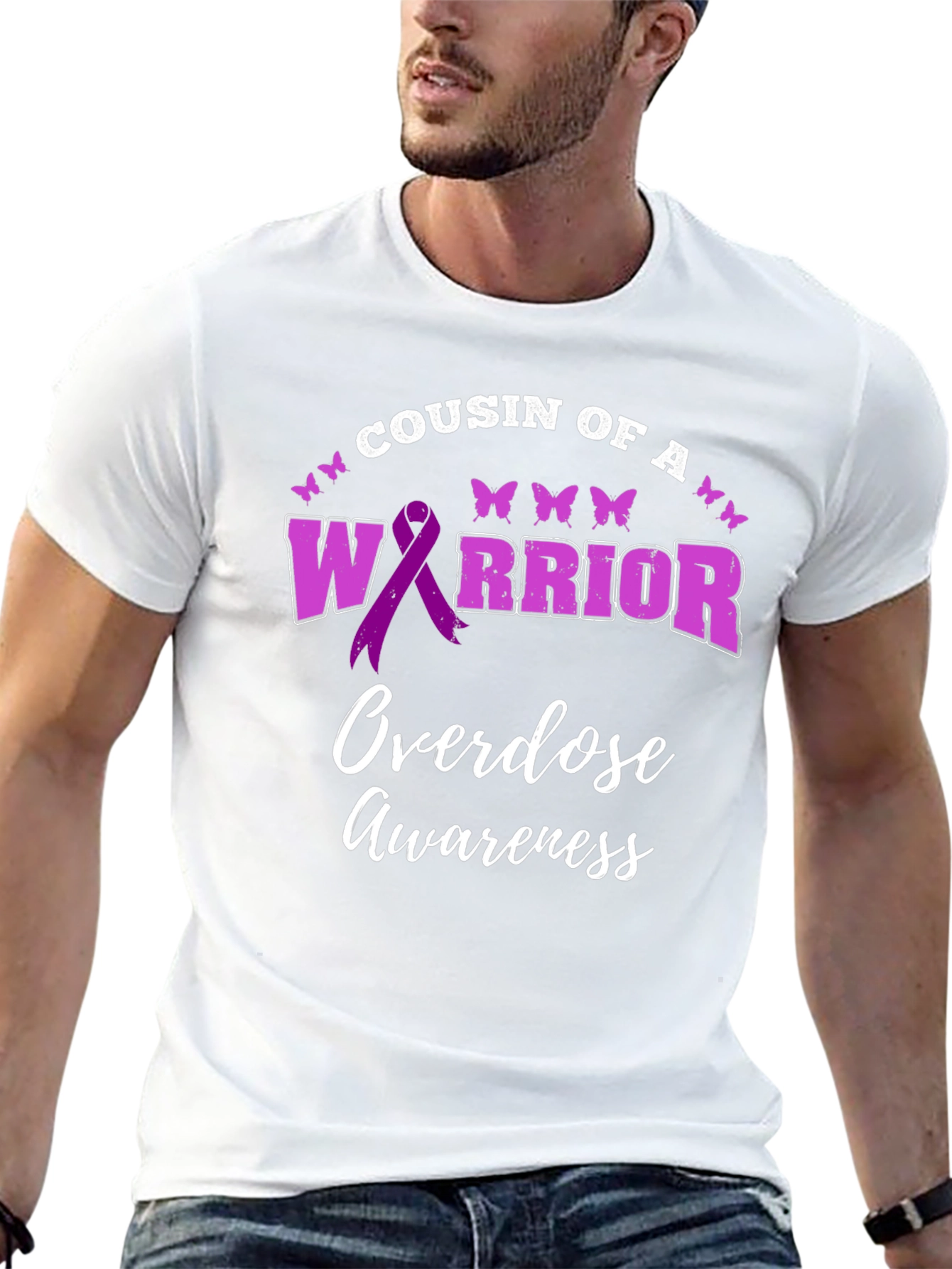 Cousin of A Warrior Overdose Awareness Graphic Tee