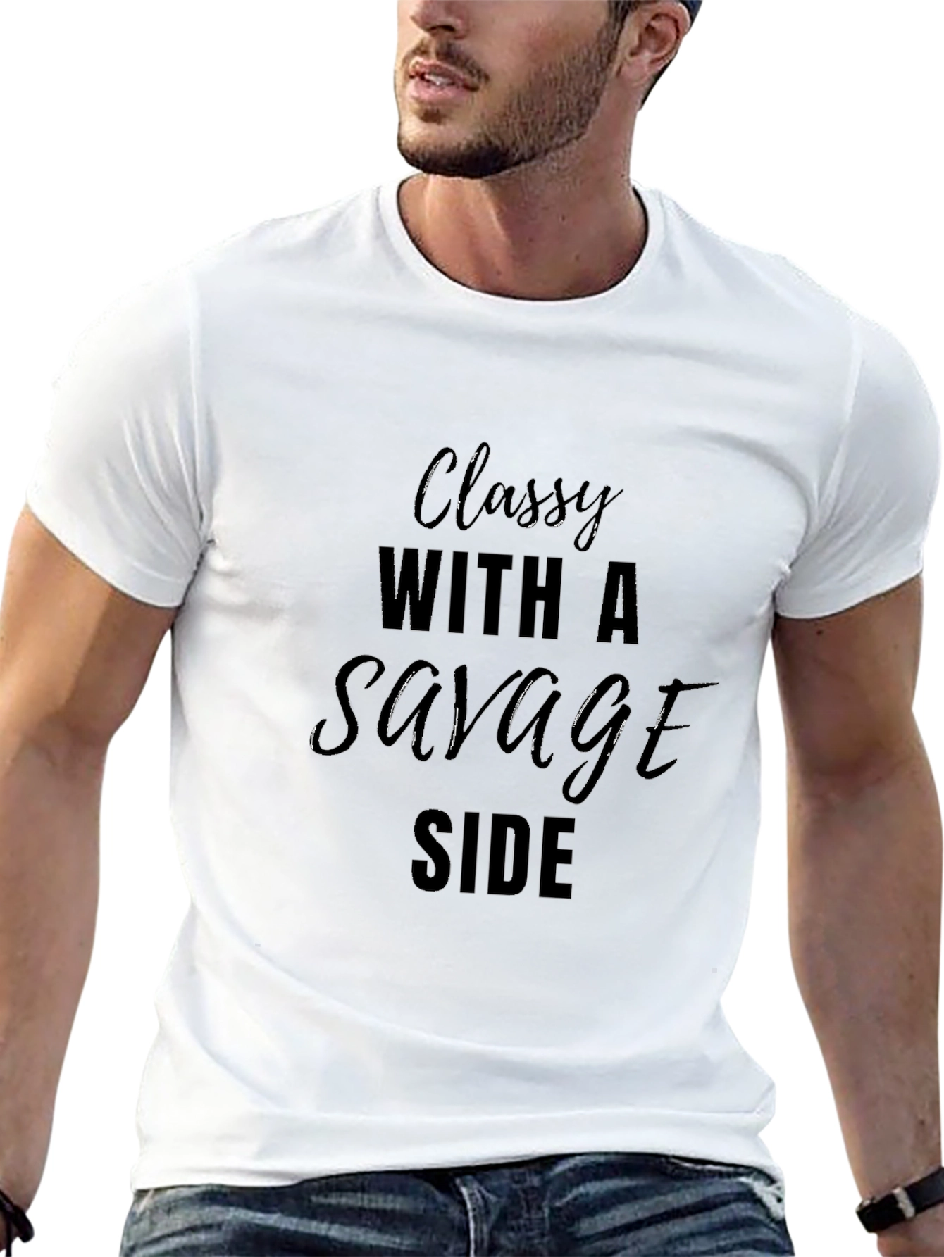 Classy with a Savage Side Black Graphic T-Shirt