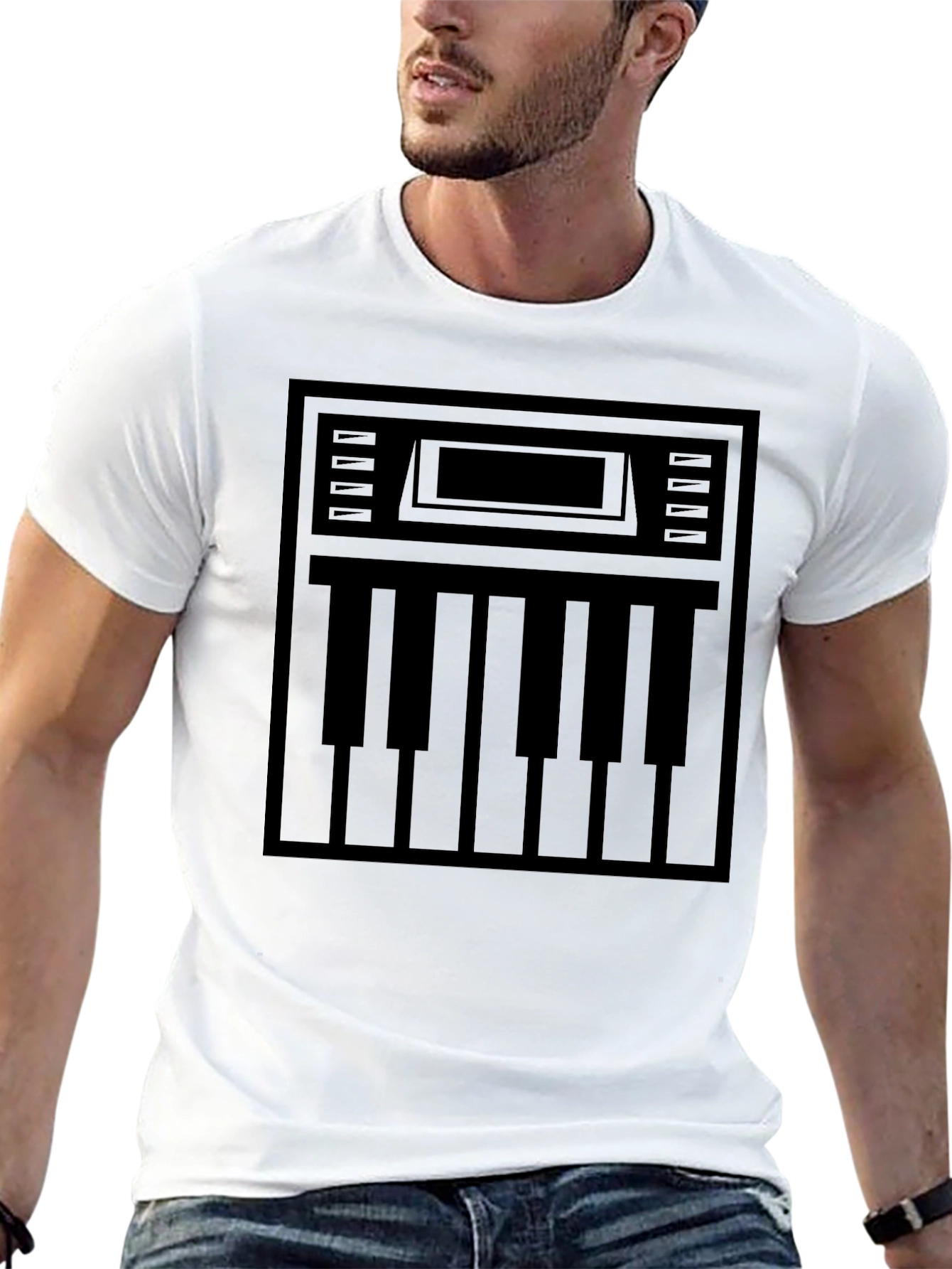 Synth Keyboard Graphic Tee - Black