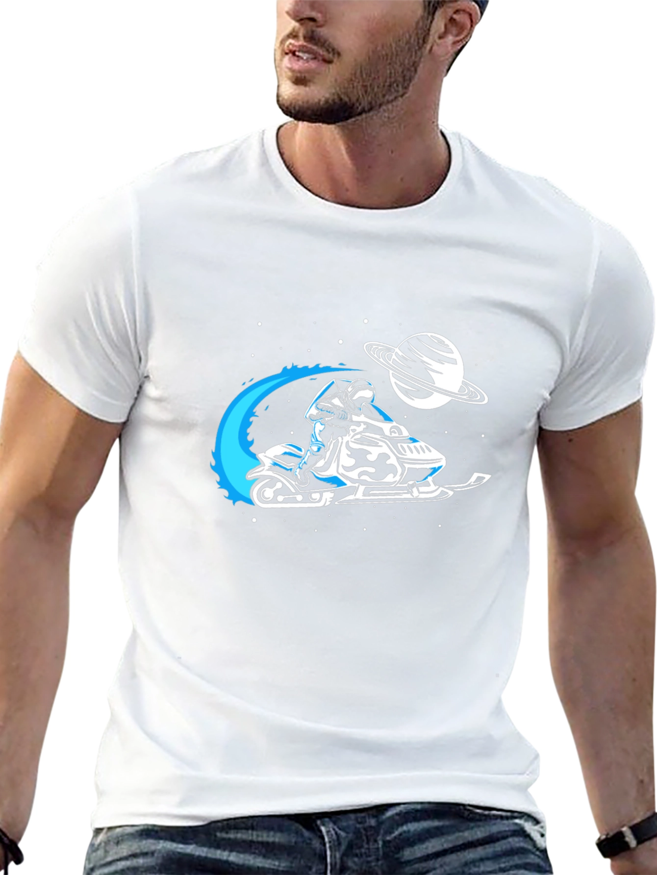Space Snowmobile Graphic Tee - Ride Beyond Earth!