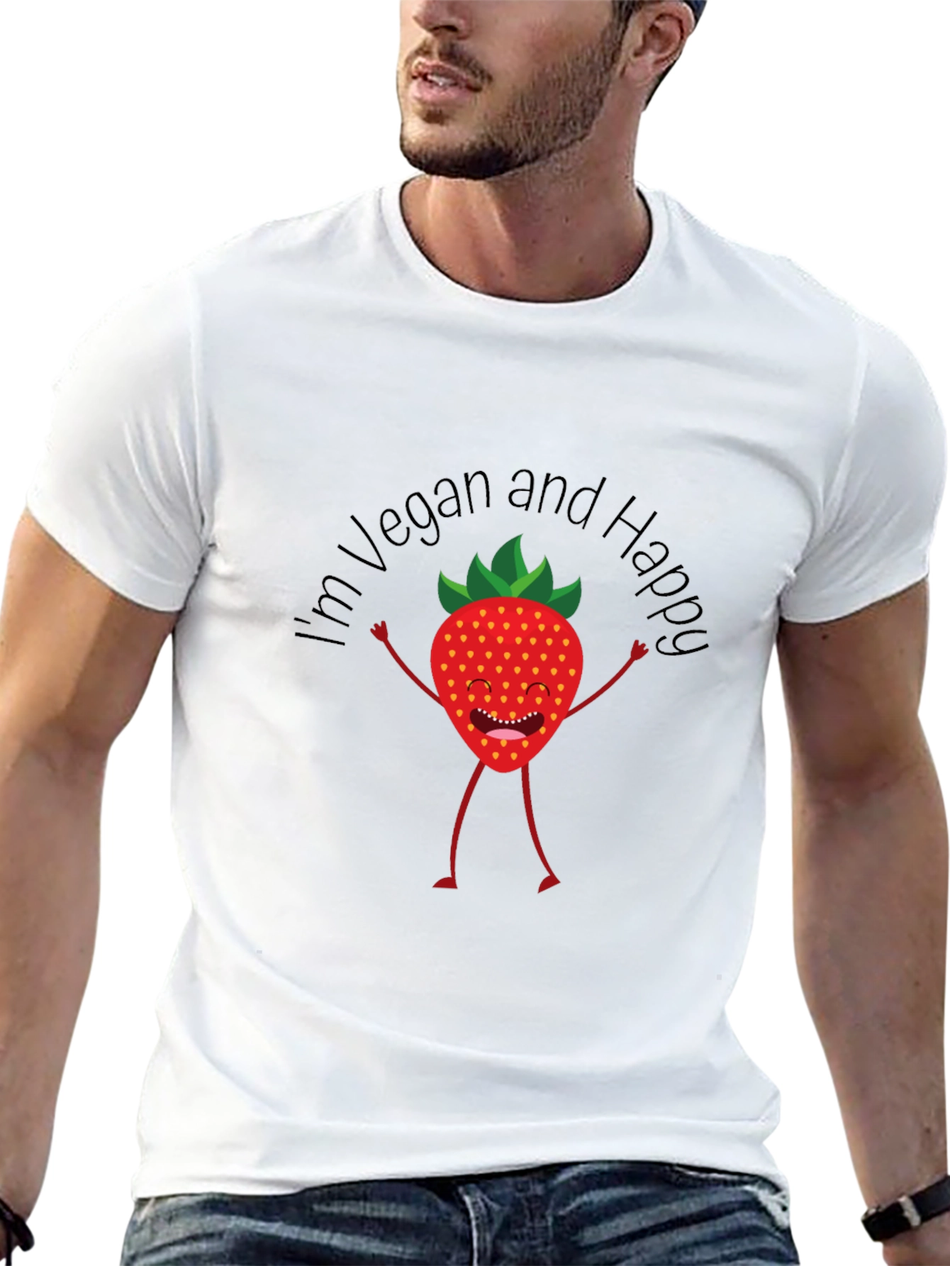 Vegan and Happy Graphic T-Shirt
