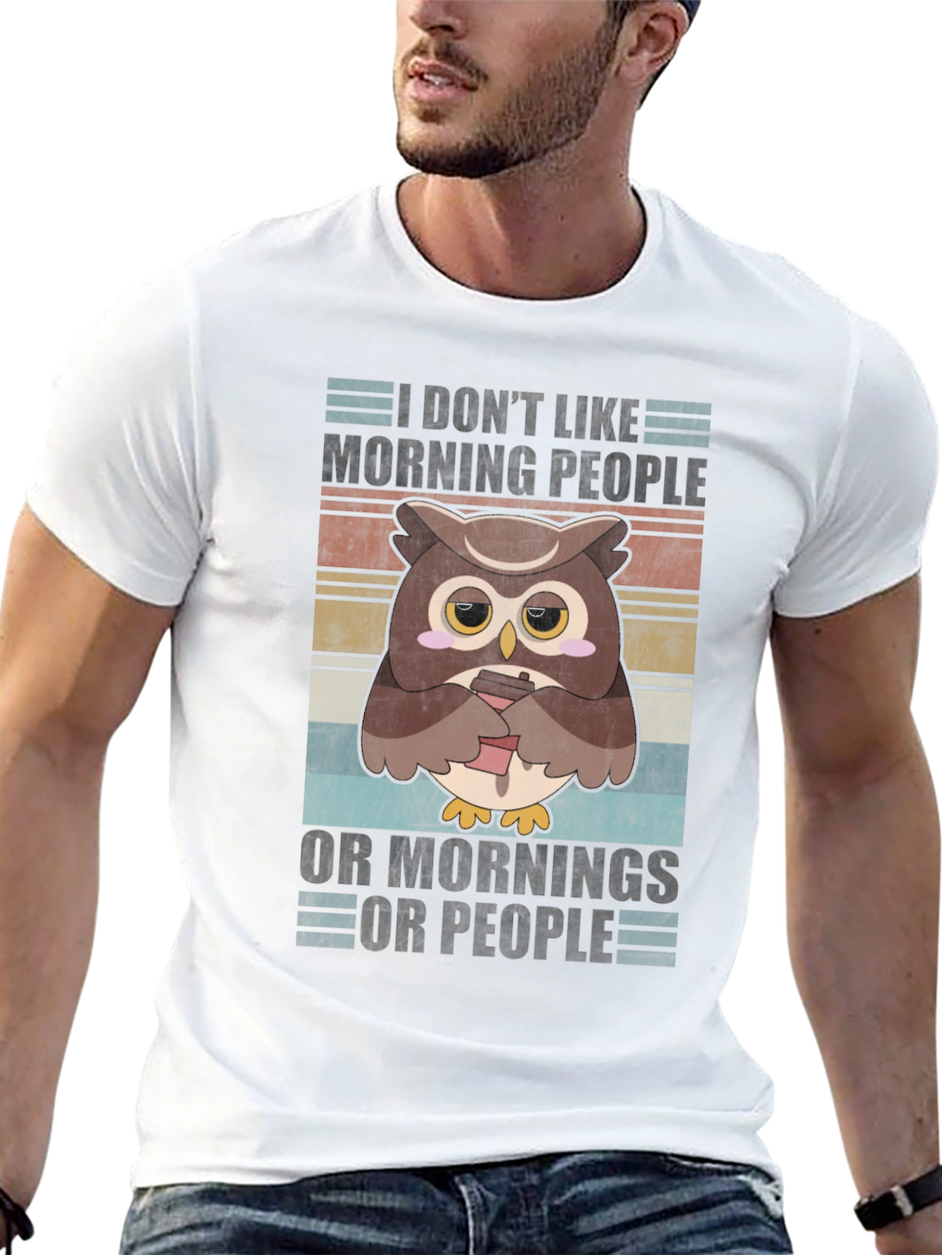 Funny Owl T-Shirt: I Dont Like Morning People