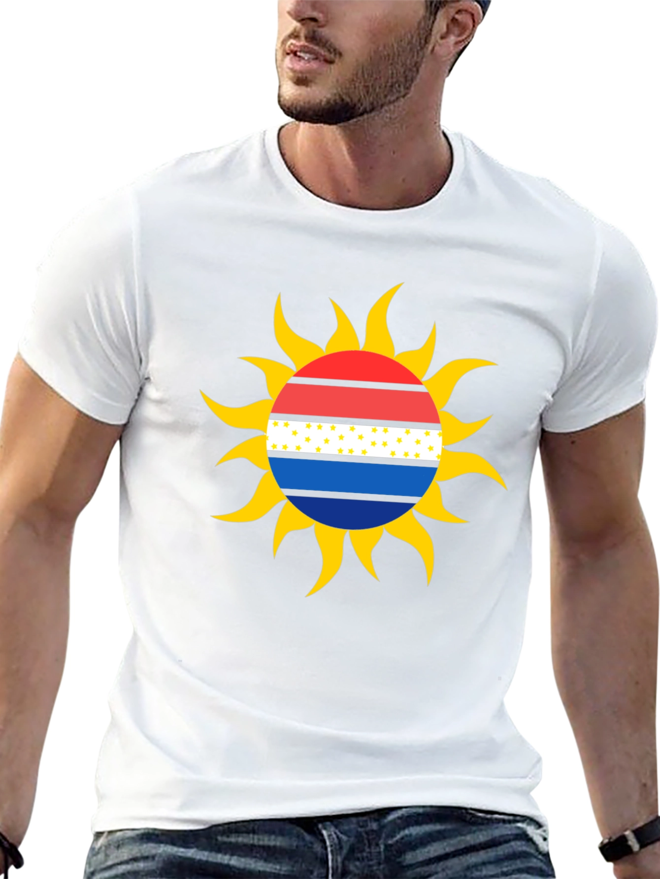 Graphic Sun Tee - Stylish Black T-Shirt