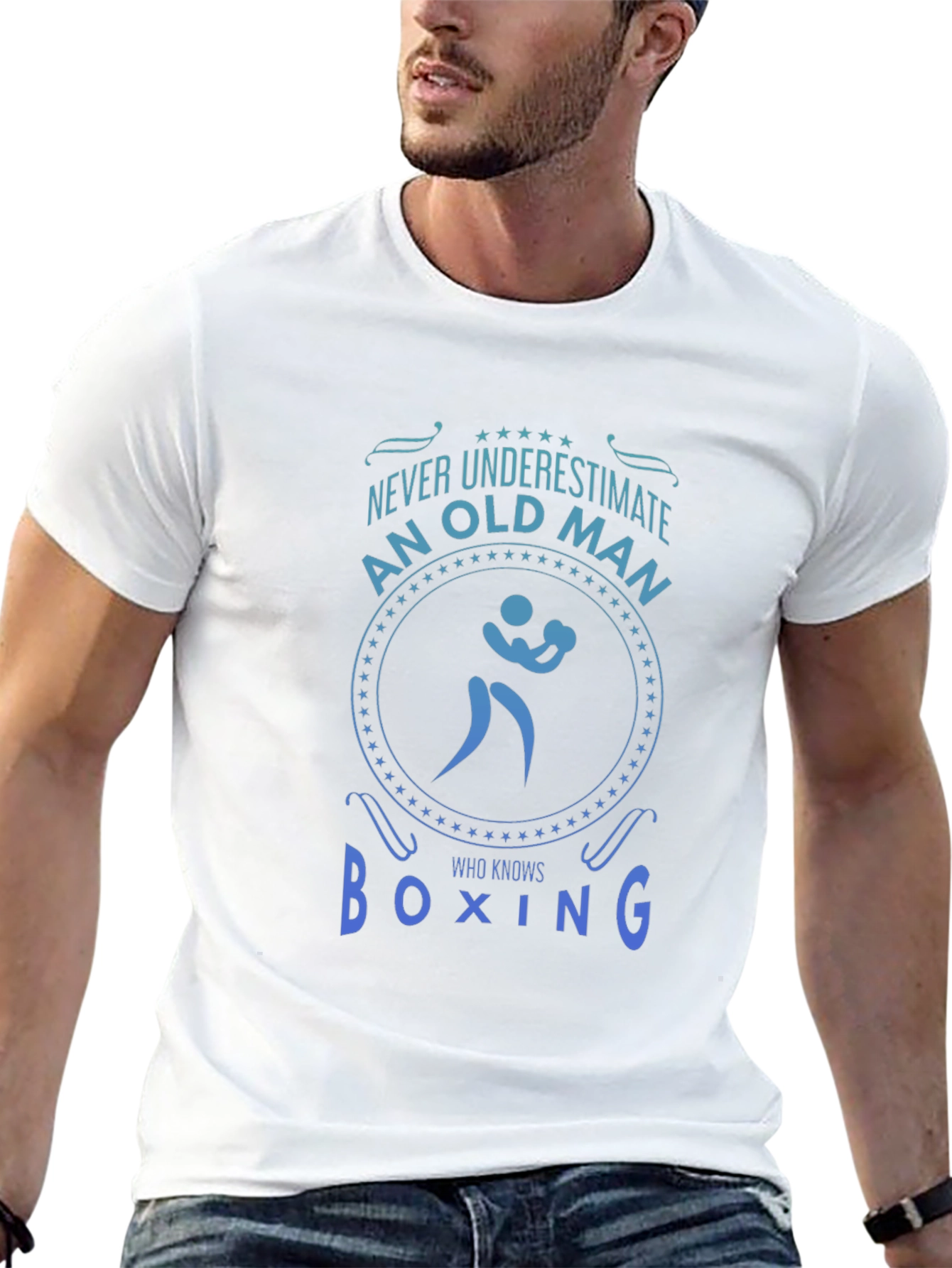 Never Underestimate An Old Man Who Knows Boxing T-Shirt