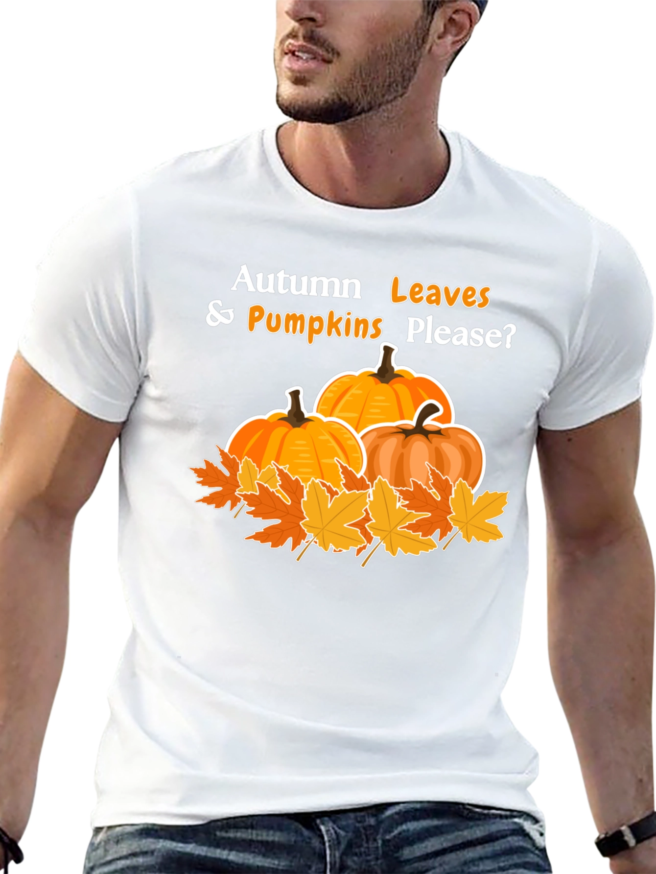 Autumn Leaves and Pumpkins Please T-Shirt