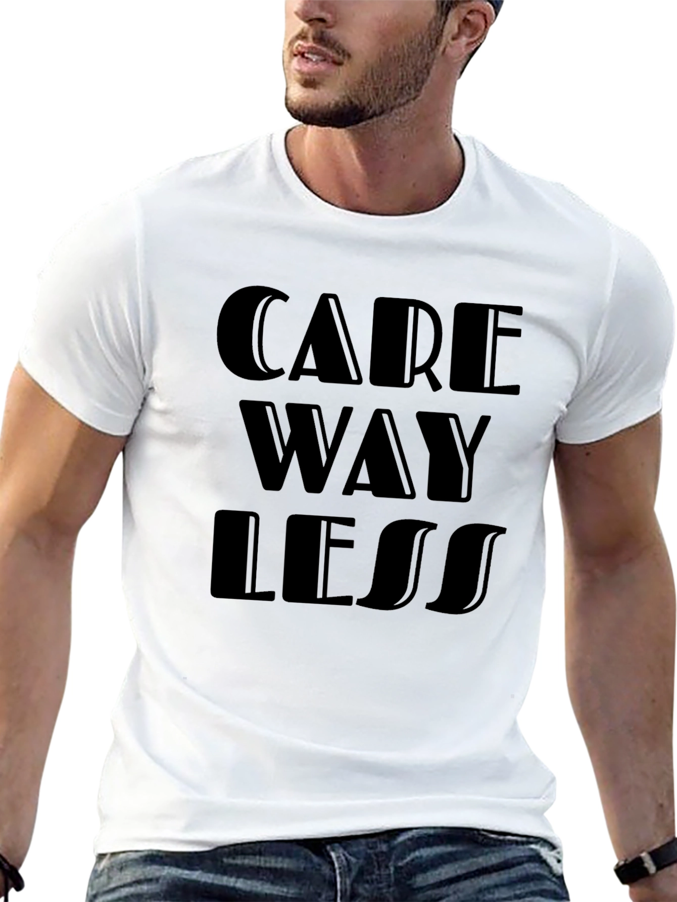 Care Way Less Graphic T-Shirt - Black