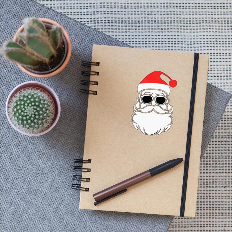 Santa With Sunglasses, Hipster Mustache Red Hat