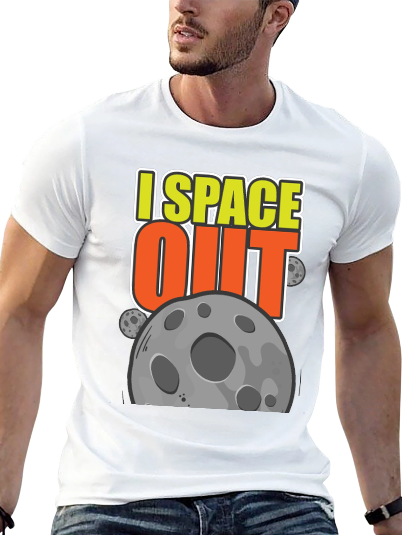 I Space Out Graphic Tee - Black Cotton T-Shirt