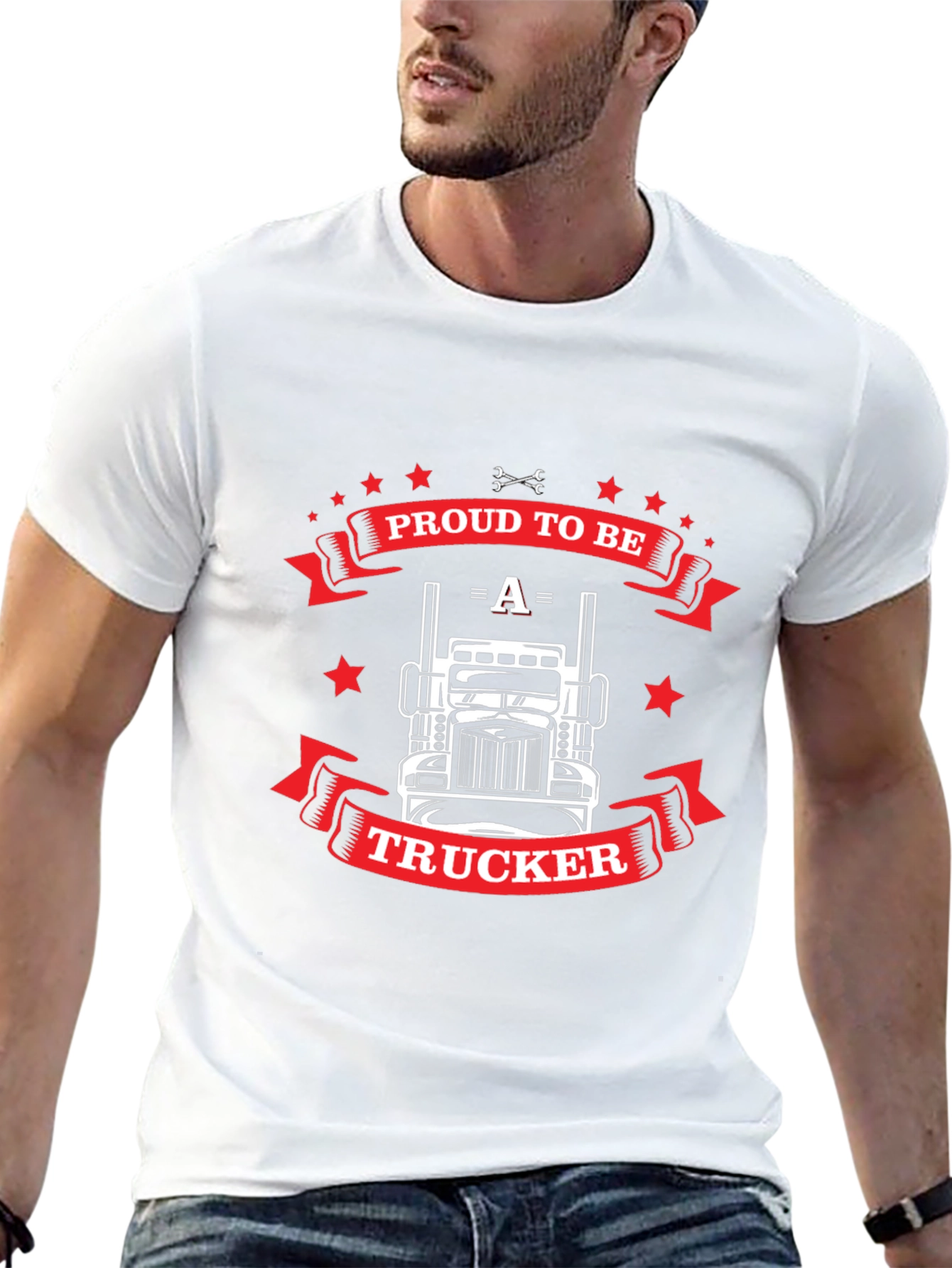 Proud Trucker Graphic T-Shirt - Black