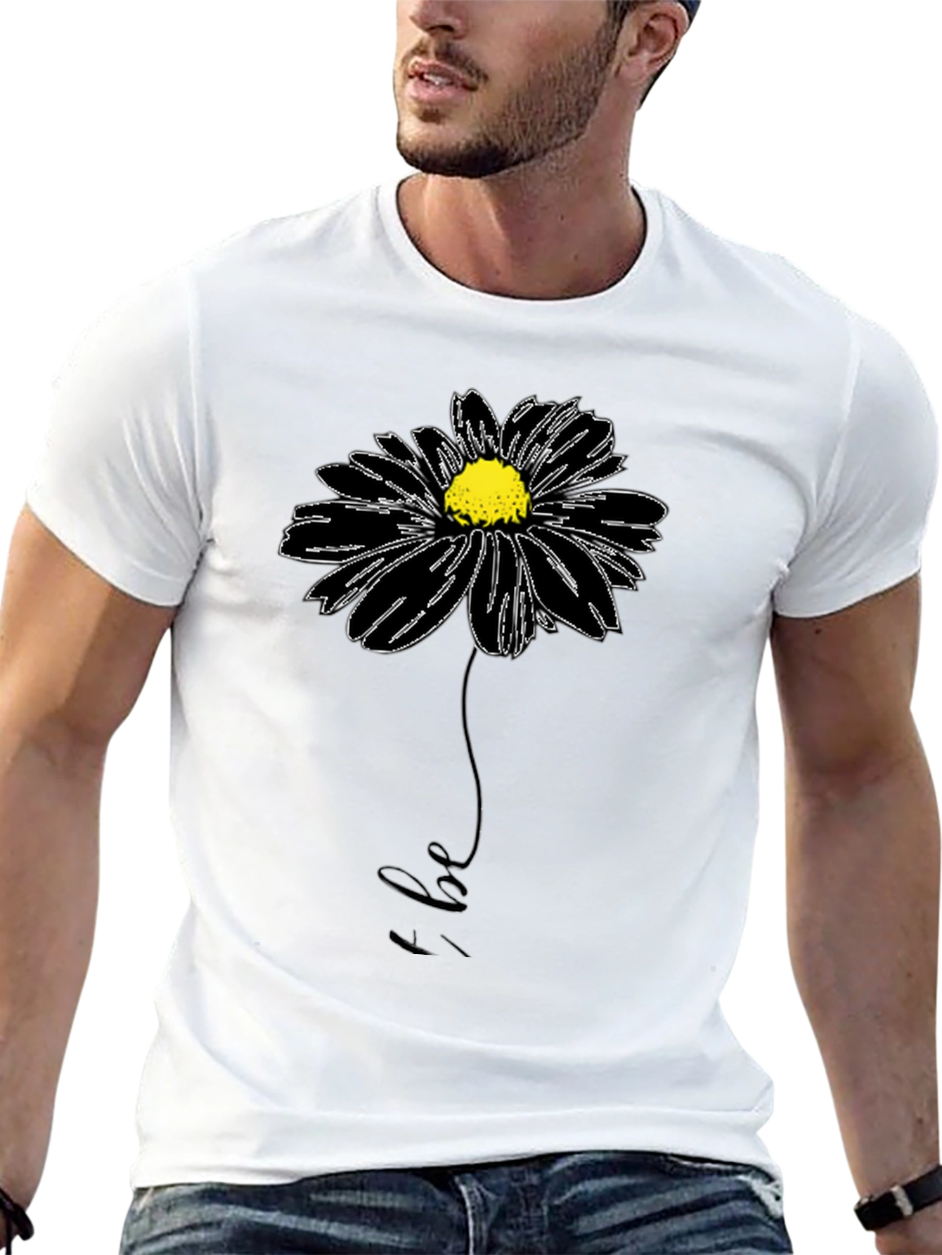Black Floral Be Graphic Tee