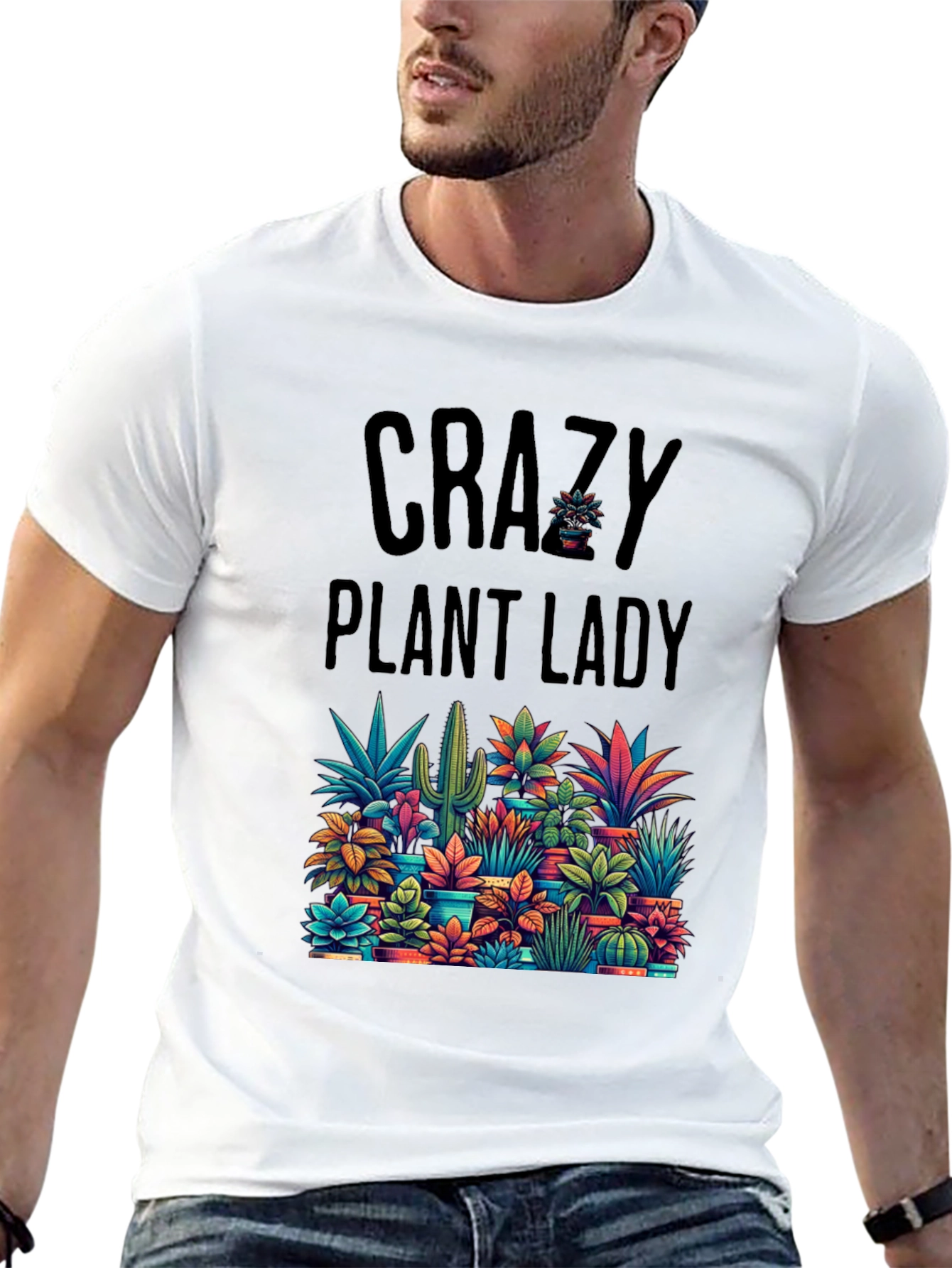 Crazy Plant Lady Graphic Tee - Nature Lover T-Shirt