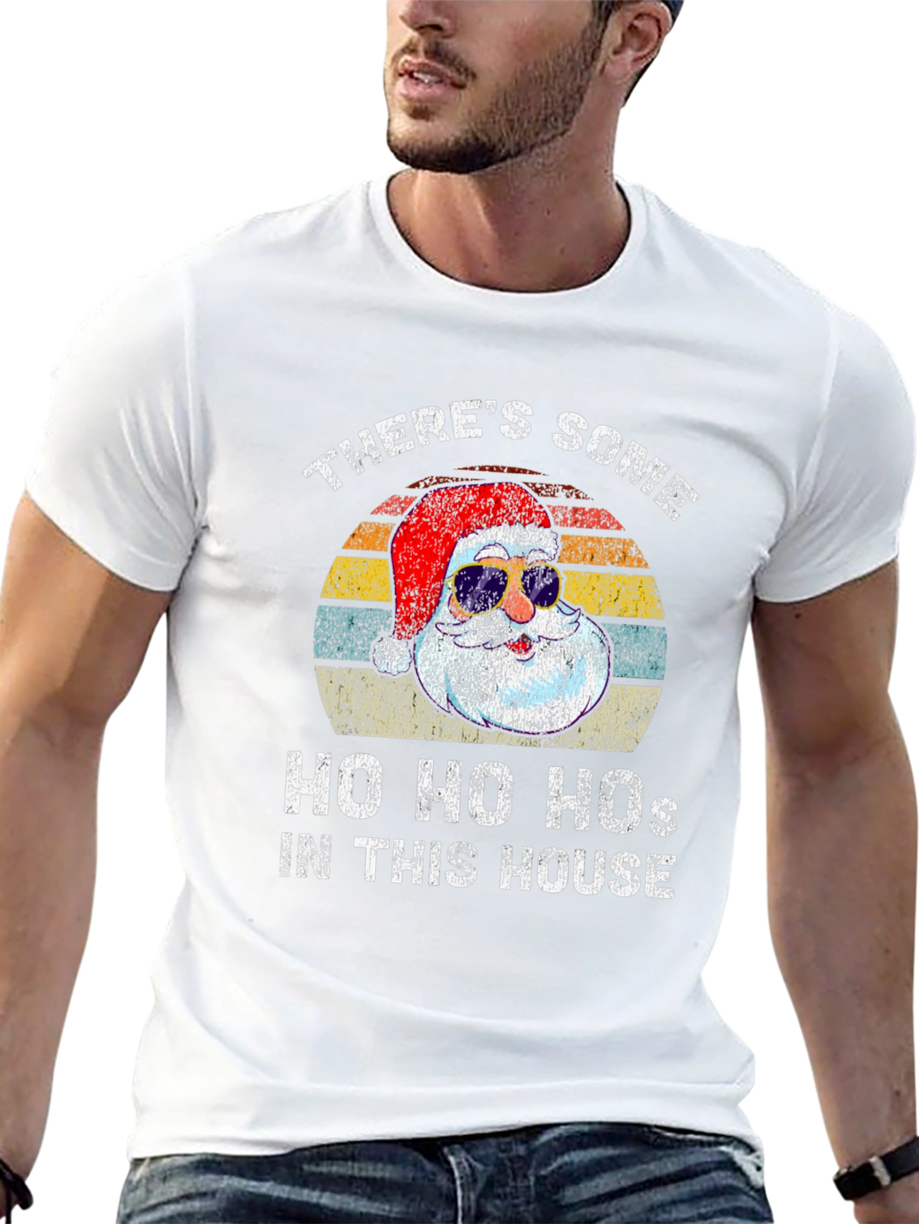 Funny Santa T-Shirt: Ho Ho Hos In This House