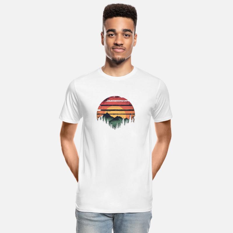 Sunset Forest Mountain Outdoor Retro 80s Vintage