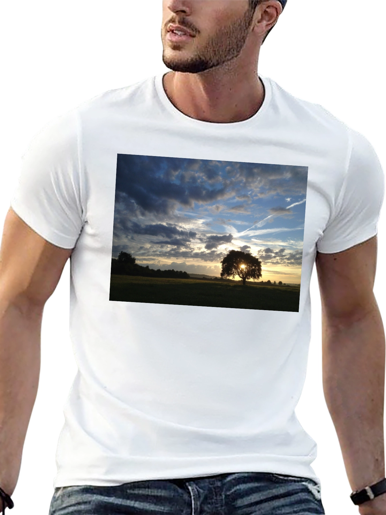 Sunset Tree Graphic Tee - Nature Lovers T-Shirt