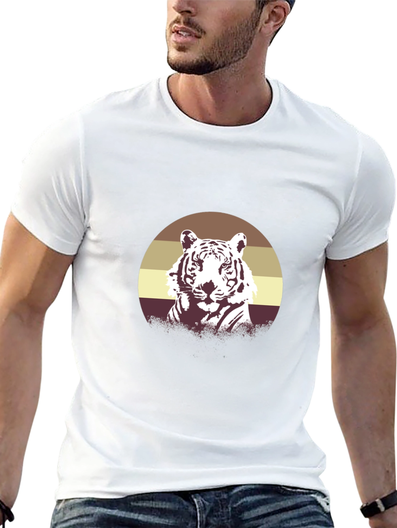 Retro Tiger Graphic Tee - Black