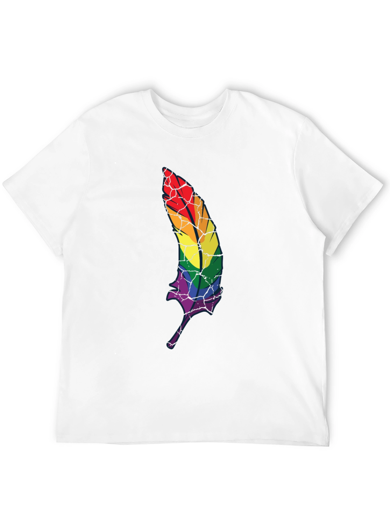 Rainbow Feather Graphic T-Shirt