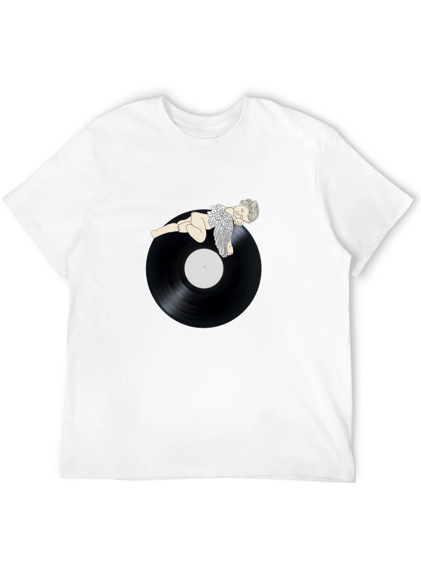 Angel On Record Black T-Shirt