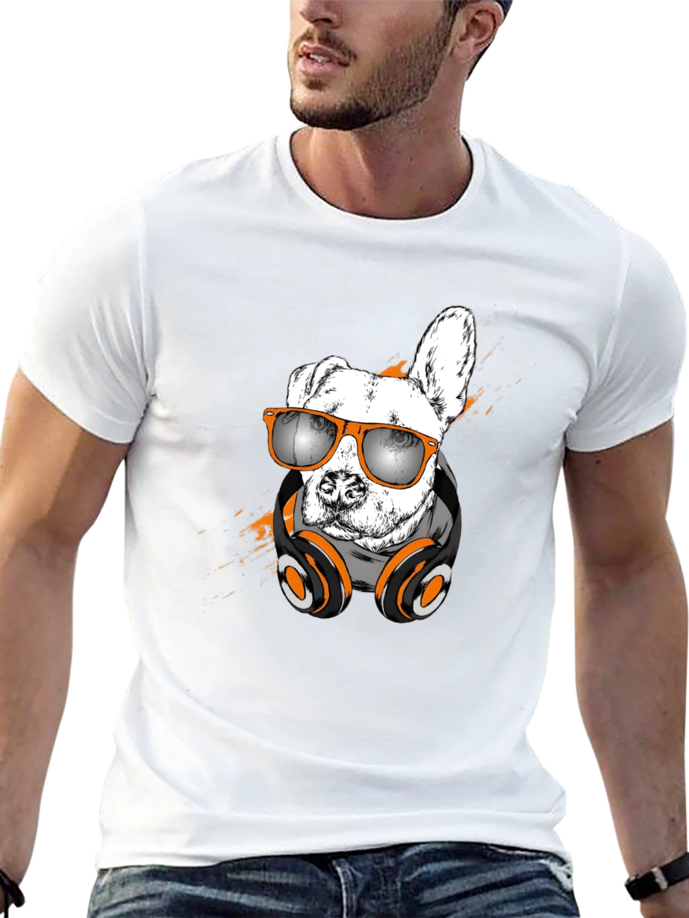 Cool Dog T-Shirt with Headphones & Sunglasses