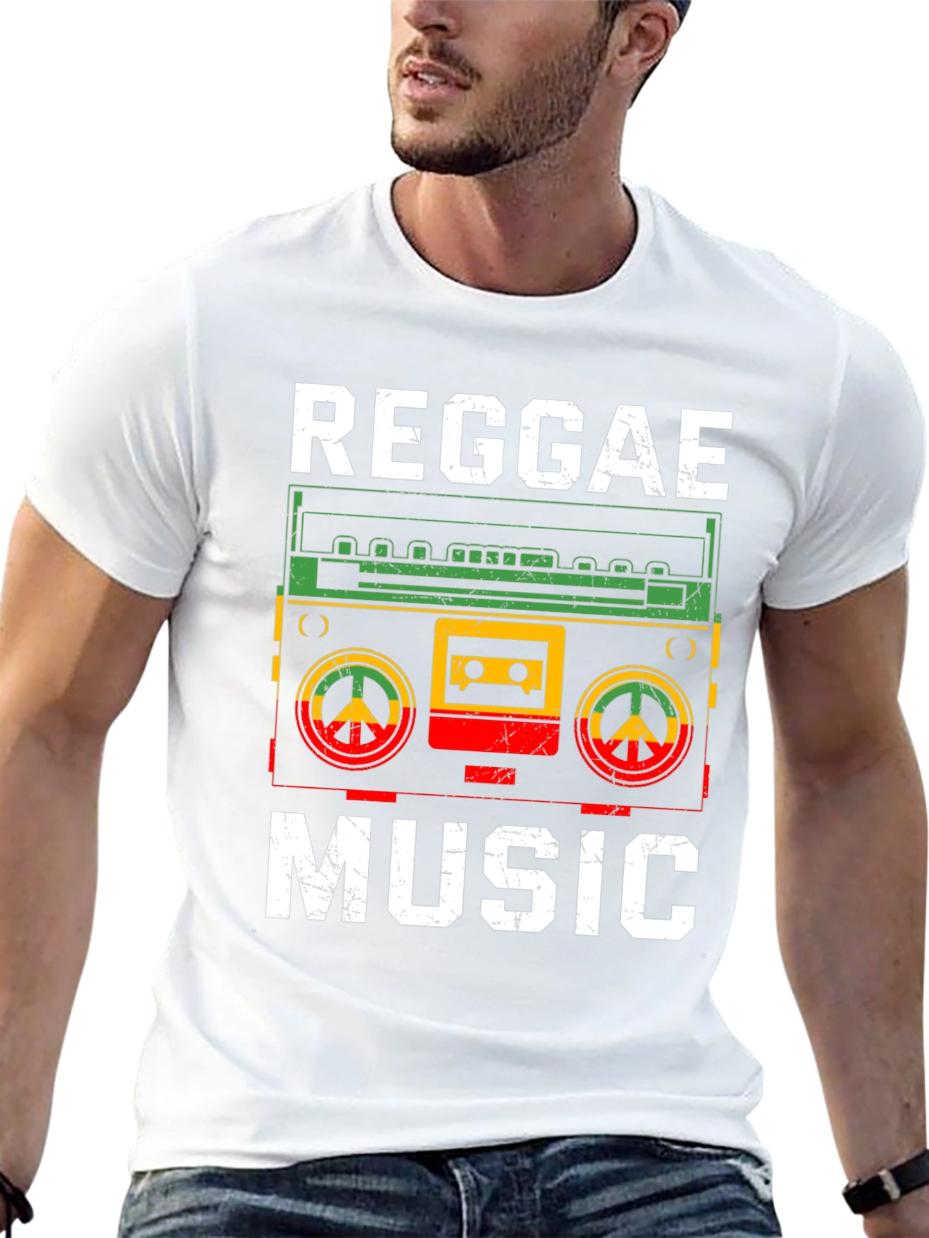 Reggae Music T-Shirt Retro Boombox Design