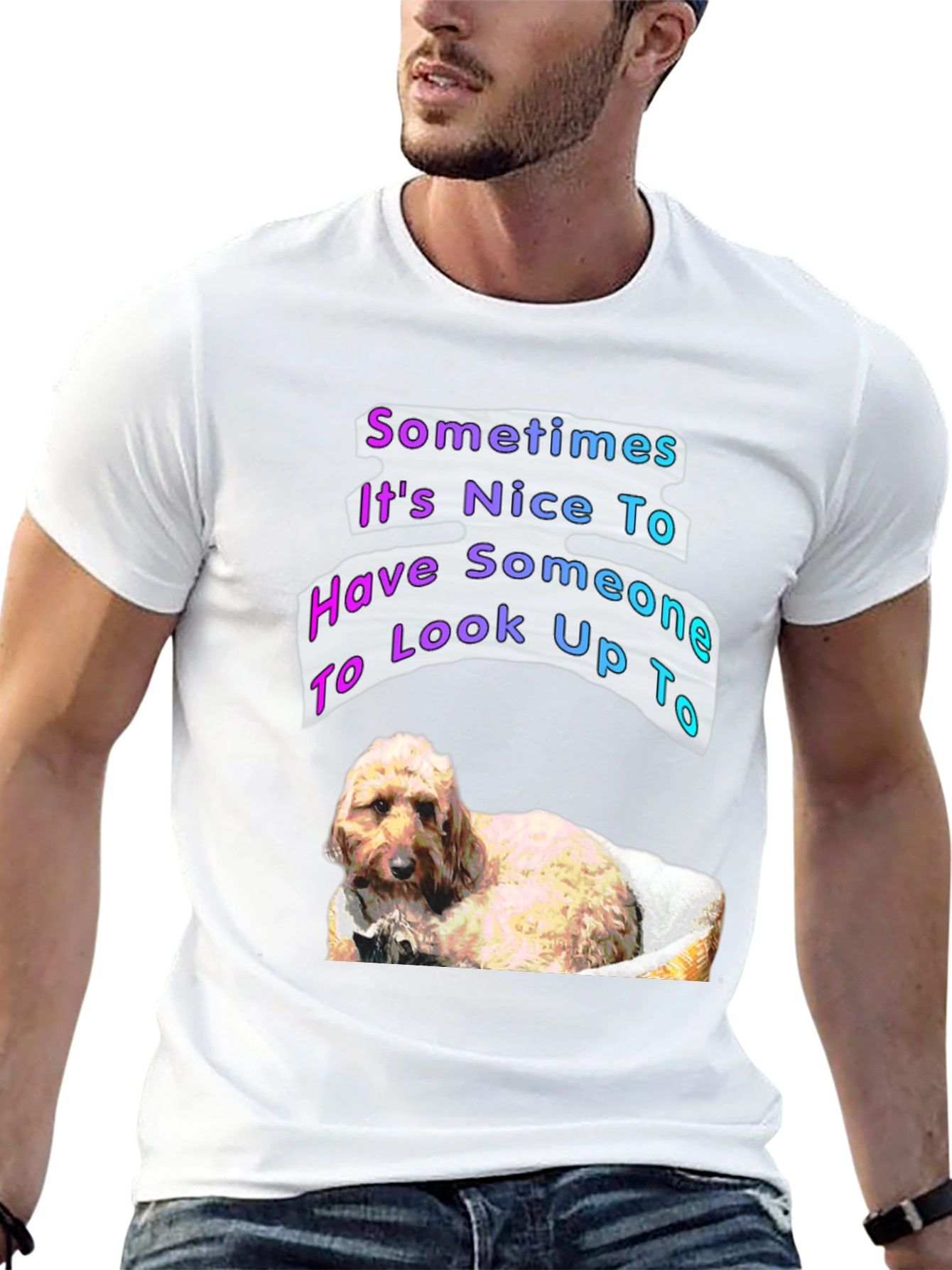 Dog Lover Graphic T-Shirt - Look Up To