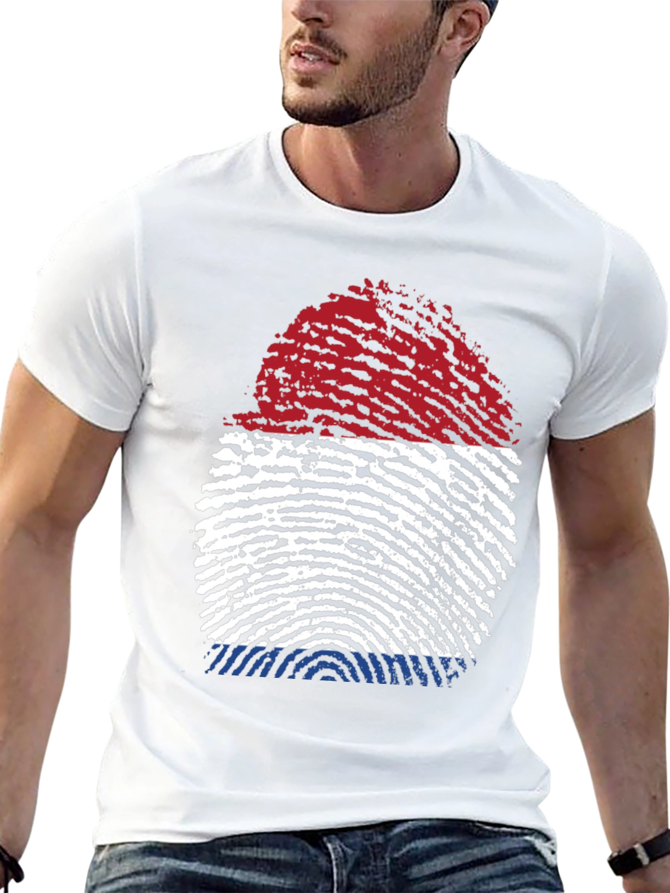 Netherlands Flag Fingerprint T-Shirt
