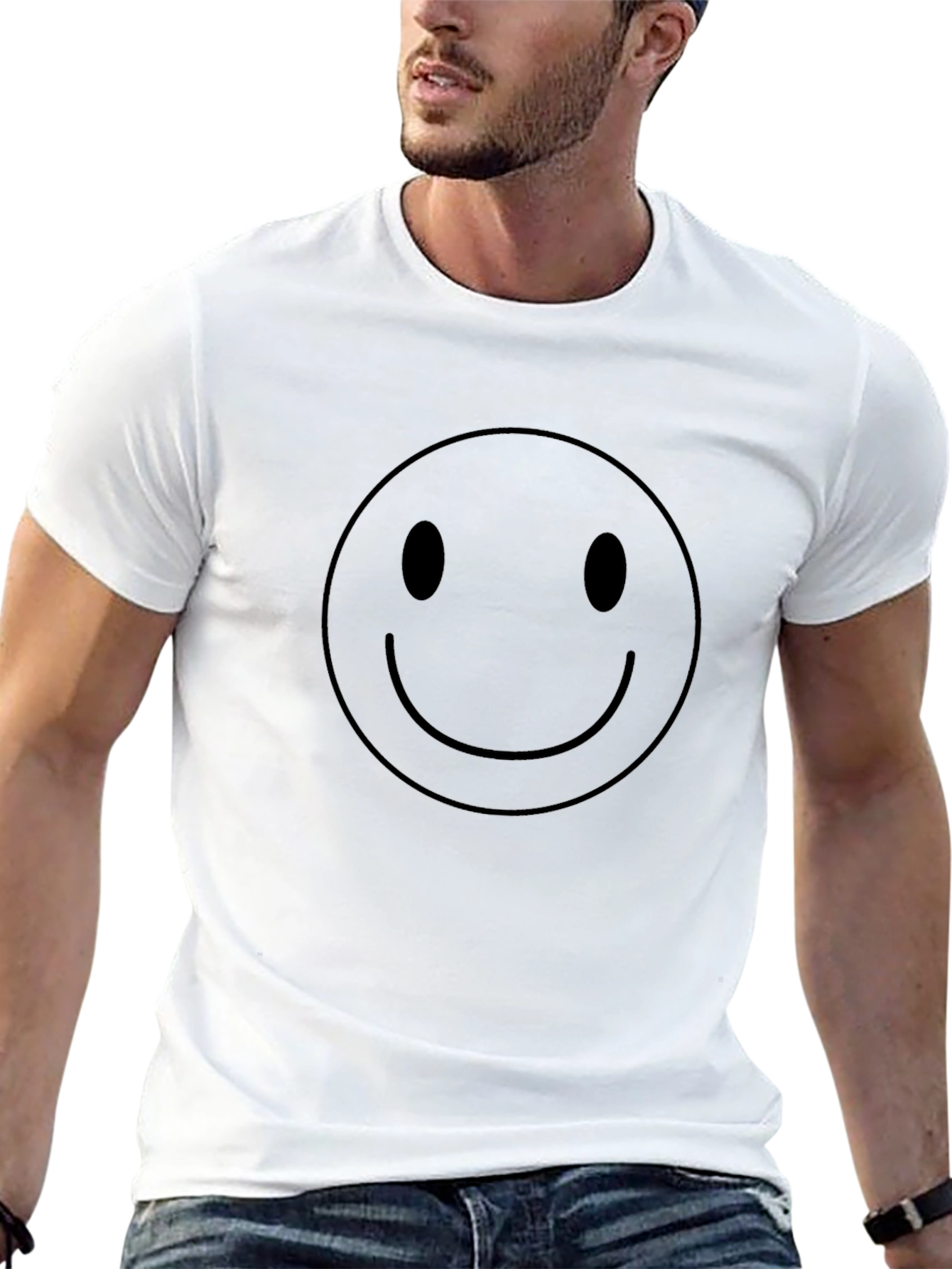 Smiley Face Graphic T-Shirt - Black