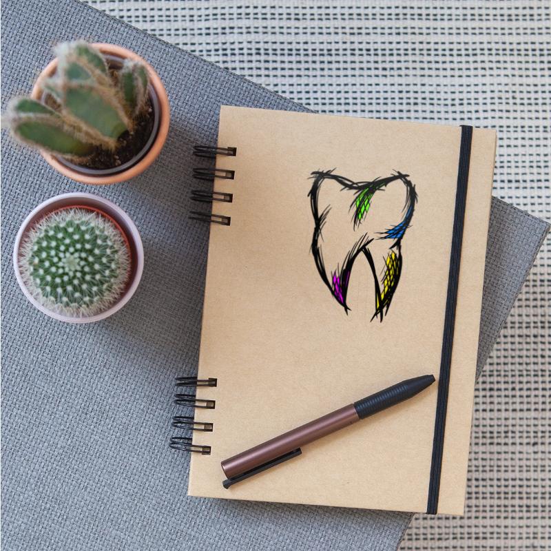 Tooth drawing, hand drawn. Dentist gift idea