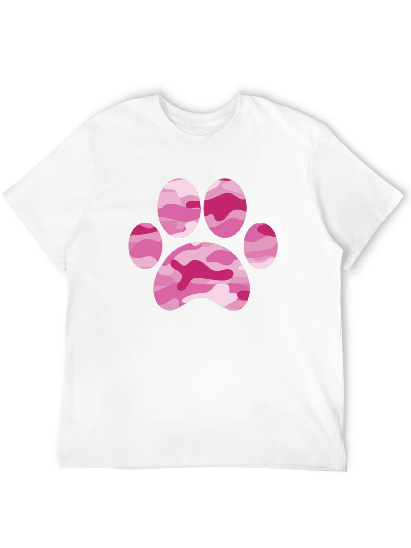 Pink Camo Paw Print Tee