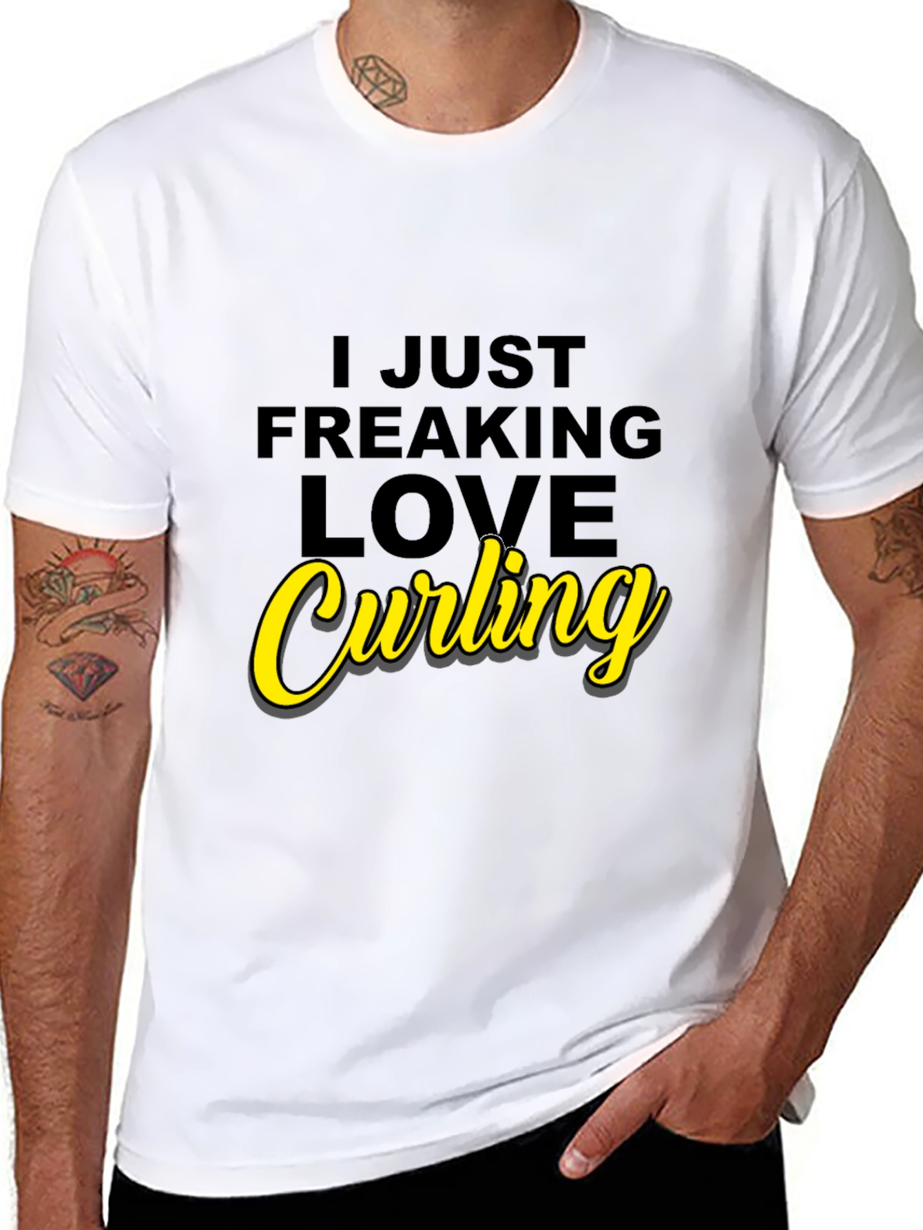 I Love Curling Graphic T-Shirt