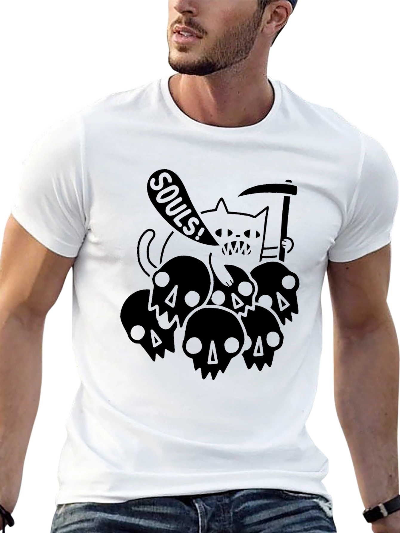 Grim Reaper Cat Souls T-Shirt