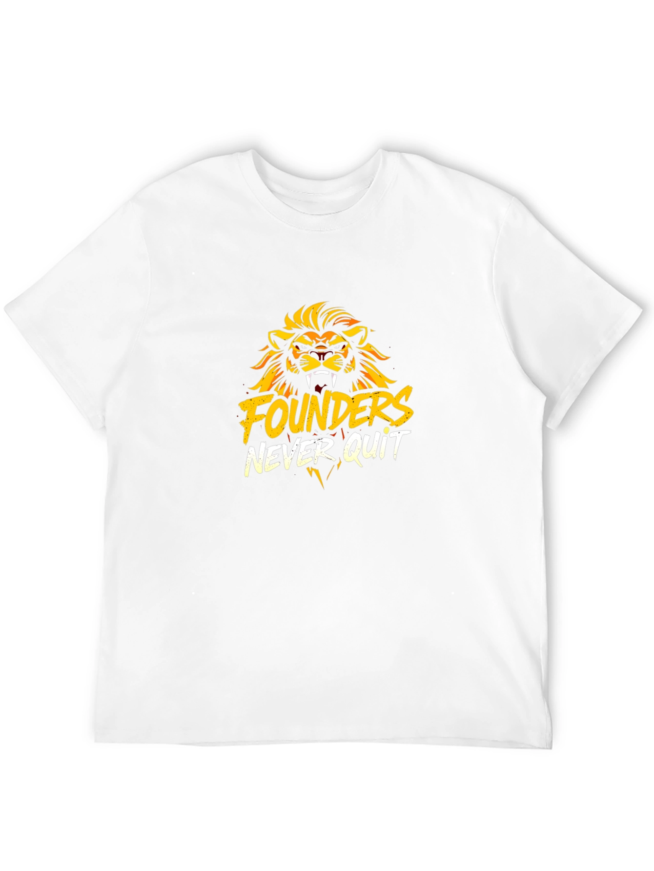 Founders Never Quit Black T-Shirt Lion Graphic Print