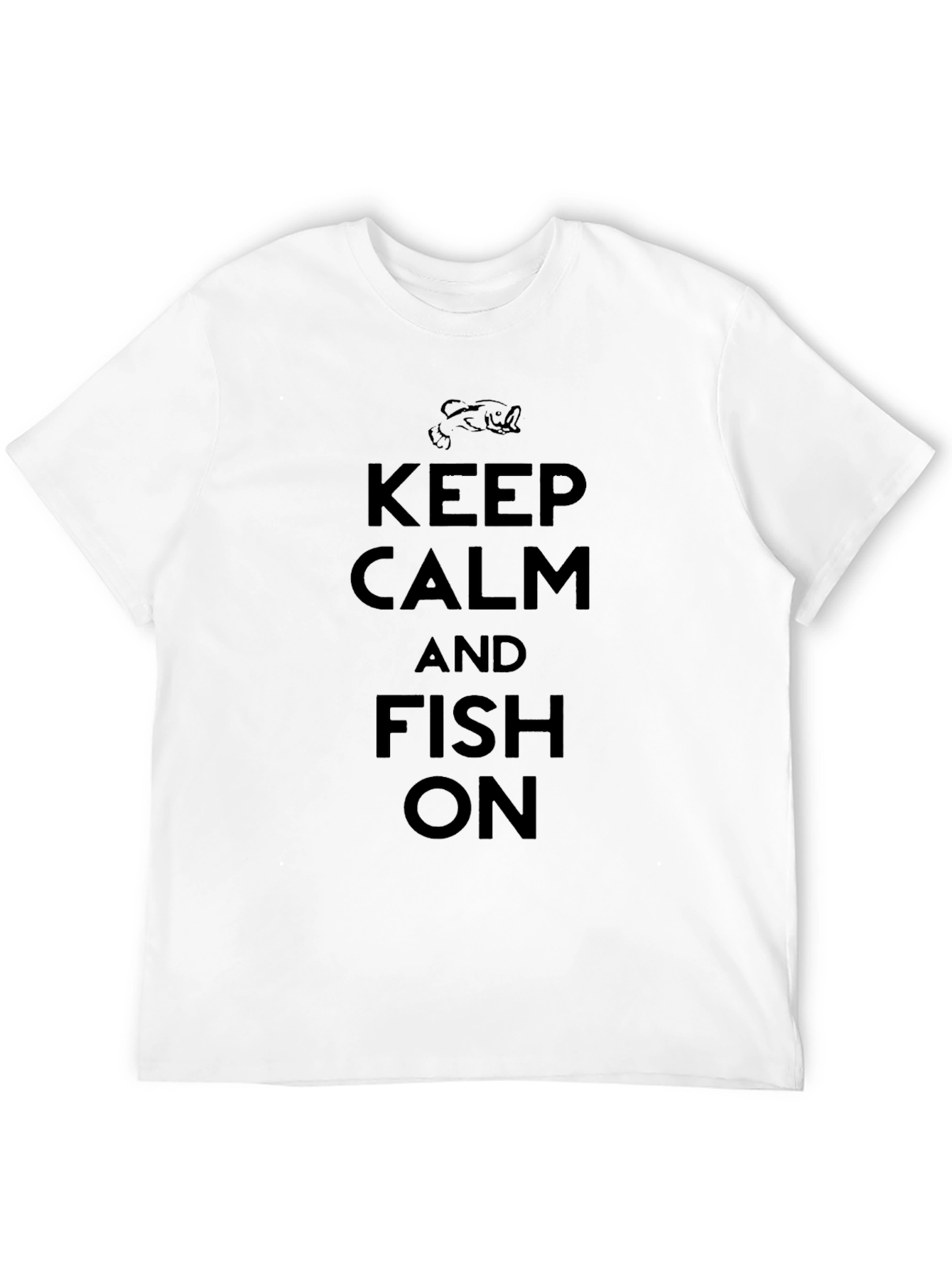 Keep Calm & Fish On Black Graphic T-Shirt