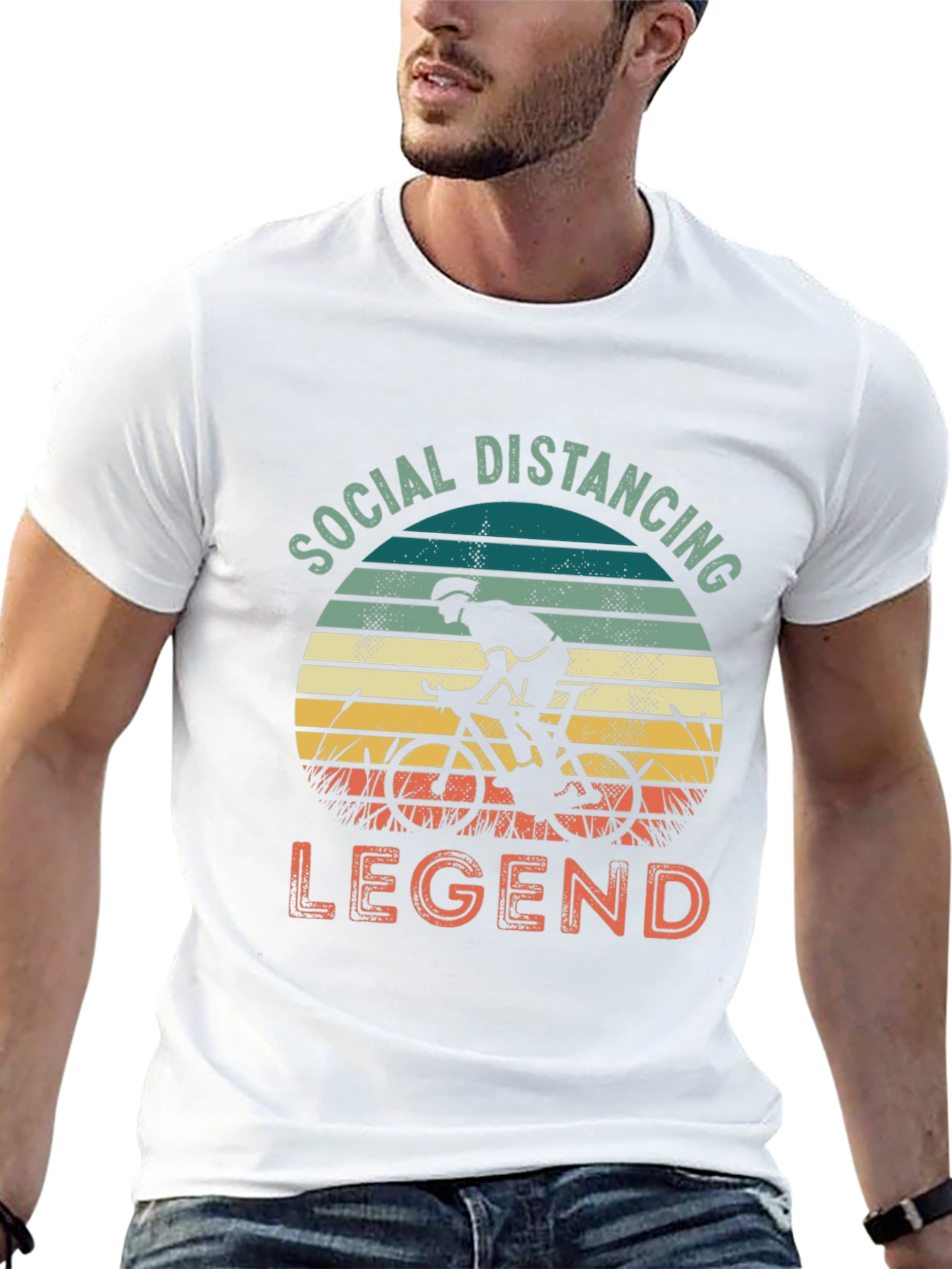 Social Distancing Legend Cyclist Graphic T-Shirt